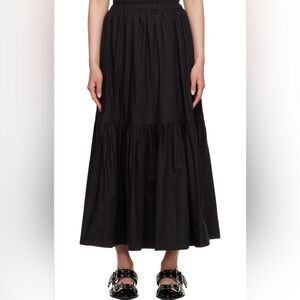 Ganni Black Flounce Maxi Skirt